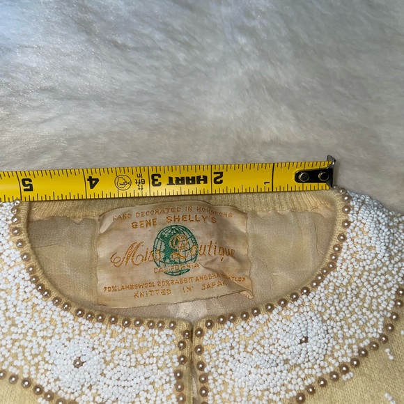 Vintage Gene Shelly Hand Beaded Angora Sweater - Picture 12 of 14